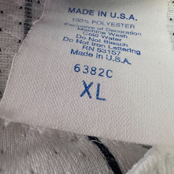 Vintage Majestic Cleveland Indians Baseball Jersey Men XL White Pinstriped READ - Picture 7 of 11